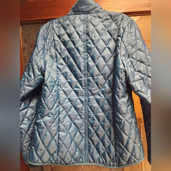 Like new Lands end quilted coat M peacock blue - Picture 2 of 5